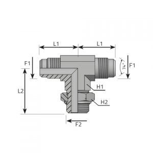 Adjustable Branch Tee male JIC – metric male/O-ring and retaining seal. (TMJ.MOMR.P)